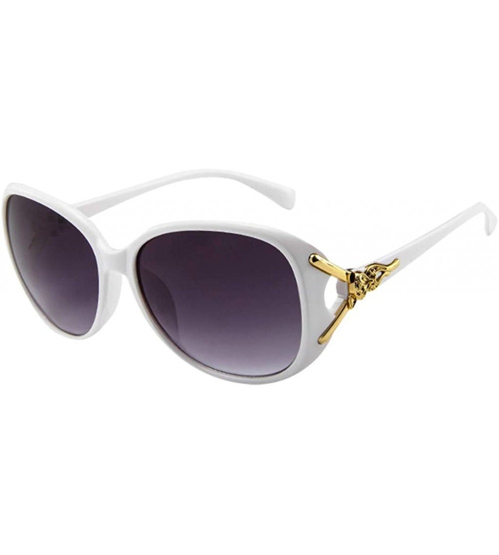 Round Men Women Fashion Sunglasses Vintage Retro Round Eyewear Outdoor Travel Beach UV 400 Sunglasses - White - CG190HREA03 $...