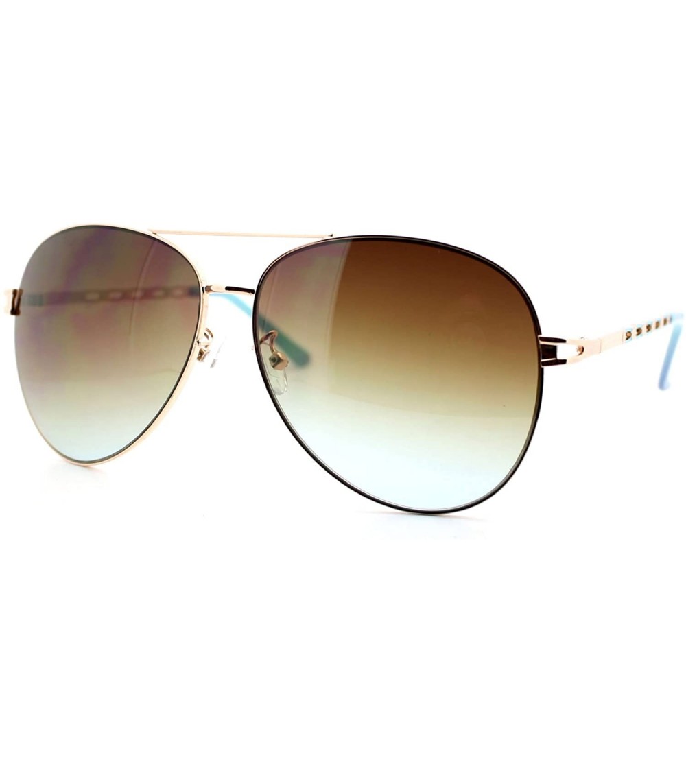 Aviator Womens Retro Luxury Fashion Pilot Sunglasses - Blue - CI11YHJ57B9 $19.01
