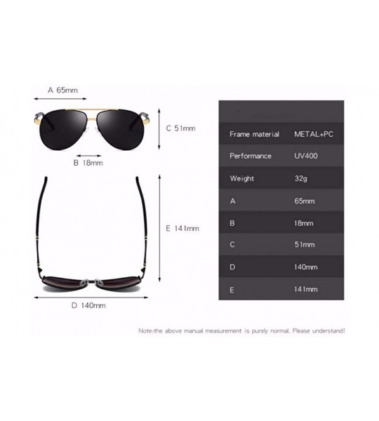 Aviator Men's Polarizing Sunglasses Classic Polarizing Sunglasses Driving Mirror Toad Mirror - D - CV18QC9LINS $57.75