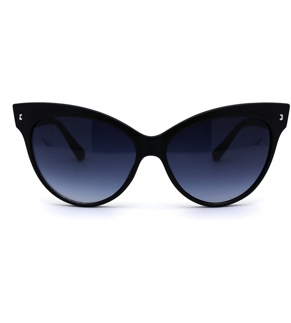 Cat Eye Womens Oversize Horn Rim Cat Eye Sunglasses - Matte Black Gradient Black - CR194R5WL5K $18.94