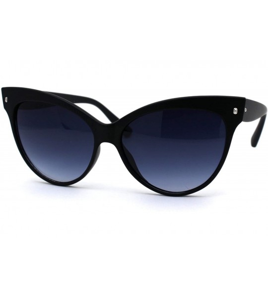 Cat Eye Womens Oversize Horn Rim Cat Eye Sunglasses - Matte Black Gradient Black - CR194R5WL5K $18.94