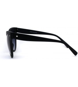 Cat Eye Womens Oversize Horn Rim Cat Eye Sunglasses - Matte Black Gradient Black - CR194R5WL5K $18.94