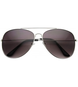 Aviator Large Tear Drop Classic Lightweight Metal Aviator Sunglasses (60mm) - Silver Smoke - C411YE0DIB7 $19.17