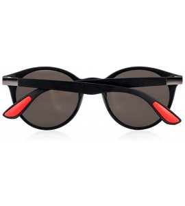 Oval Men Women Retro Rivet Polarized Sunglasses Oval Frame Black Black - Black Black - CO18XE07TC0 $19.57