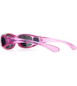 Oval Polarized Fit Over Glasses Womens Sunglasses Oval Rectangular Frame - Pink - C41873KQGHW $24.80