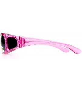 Oval Polarized Fit Over Glasses Womens Sunglasses Oval Rectangular Frame - Pink - C41873KQGHW $24.80