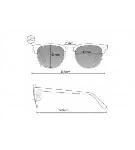 Round Half Frame Elegant Tinted Lens Clubmaster Retro Sunglasses - Purple Frame/Purple Lens - CO1246542WD $18.11