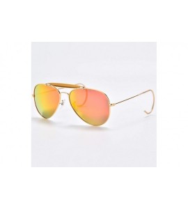 Aviator aviator sunglasses for men women crystal glass lens prevent falling temples mirror sun glasses UV400 - Red - CF18RS75...