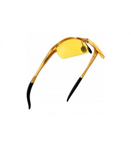 Square HD Vision Night Driving Glasses For Men Polarized Anti-glare Glasses - Gold - CQ18AKQYEUU $52.40