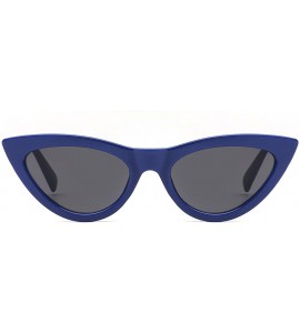 Cat Eye Womens Sunglasses Double Bridge Cat Eye Gradient Lens Metal Temple UV400 - Blue&black - CZ18EK6KRR5 $18.11