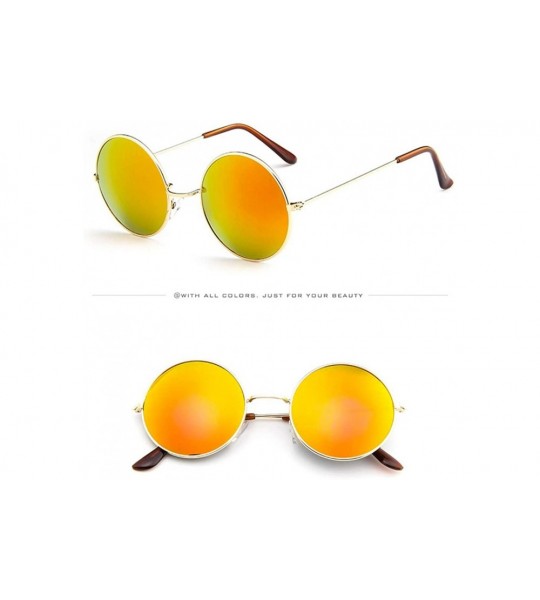 Oversized Women Men Vintage Retro Glasses Unisex Driving Round Frame Sunglasses Eyewear - B - C818TOUGO83 $17.30