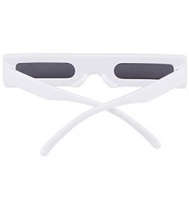 Square Vintage Slender Square Sunglasses Retro Small Rectangle PC Frame Candy Colors - White - CB18CD7GMCS $17.22