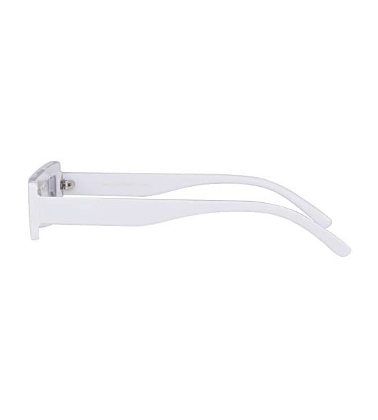 Square Vintage Slender Square Sunglasses Retro Small Rectangle PC Frame Candy Colors - White - CB18CD7GMCS $17.22