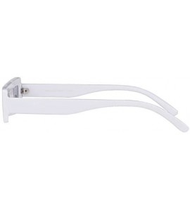 Square Vintage Slender Square Sunglasses Retro Small Rectangle PC Frame Candy Colors - White - CB18CD7GMCS $17.22