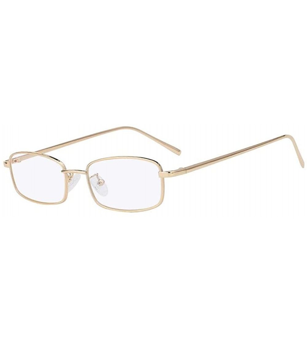 Rectangular Men UV400 Rectangle Retro Vintage Sunglasses Women Fashion Glasses Eyeglasses - Gold F Clear - CU18C9Q5CSN $28.14