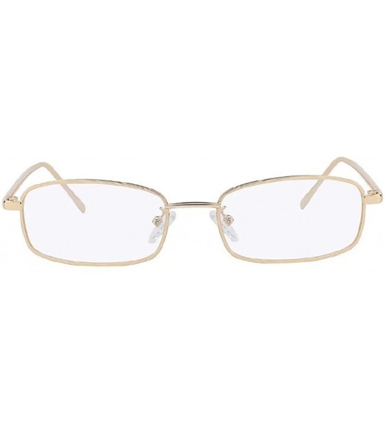 Rectangular Men UV400 Rectangle Retro Vintage Sunglasses Women Fashion Glasses Eyeglasses - Gold F Clear - CU18C9Q5CSN $28.14