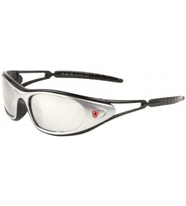 Sport Khan Slim Wrap Around Sport Sunglasses - Black & Silver Frame - CF18ULG780G $19.34