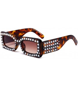 Square Square drill Sunglasses Street frame - C3 Bean Flower Tea Tablets - CH18W2NNOL4 $38.38