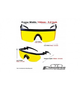 Sport Semi Rimless Goggle Style Retro Rainbow Mirrored Lens ZigZag Sunglasses - Yellow - C718SY3ECX0 $21.08