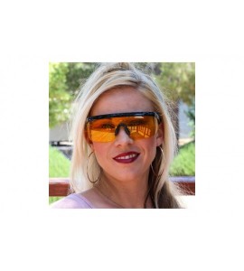 Sport Semi Rimless Goggle Style Retro Rainbow Mirrored Lens ZigZag Sunglasses - Yellow - C718SY3ECX0 $21.08