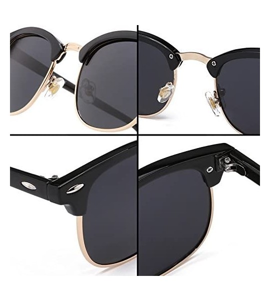 Round Genuine Semi Metal Quality Horn Rimmed Sunglasses Men Women Stylish UV400 - Brown/Clear - CX18EUIDZSI $18.80