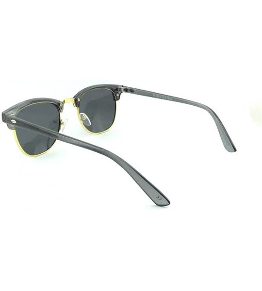 Semi-rimless Clubmaster Sunglasses Mirriored Sunglasses transparent - CT11NRL0GYB $21.58