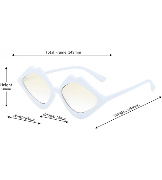 Oversized Fashion Lips Frame Oversized Plastic Lenses Sunglasses for Women UV400 - White Yellow - CO18NLS0MEL $18.21