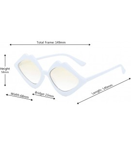 Oversized Fashion Lips Frame Oversized Plastic Lenses Sunglasses for Women UV400 - White Yellow - CO18NLS0MEL $18.21