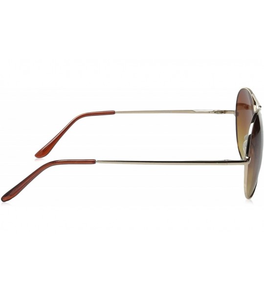 Aviator Classic Original Iconic Metal Aviator Sunglasses - Gold Amber - CH110A7JXEN $19.78