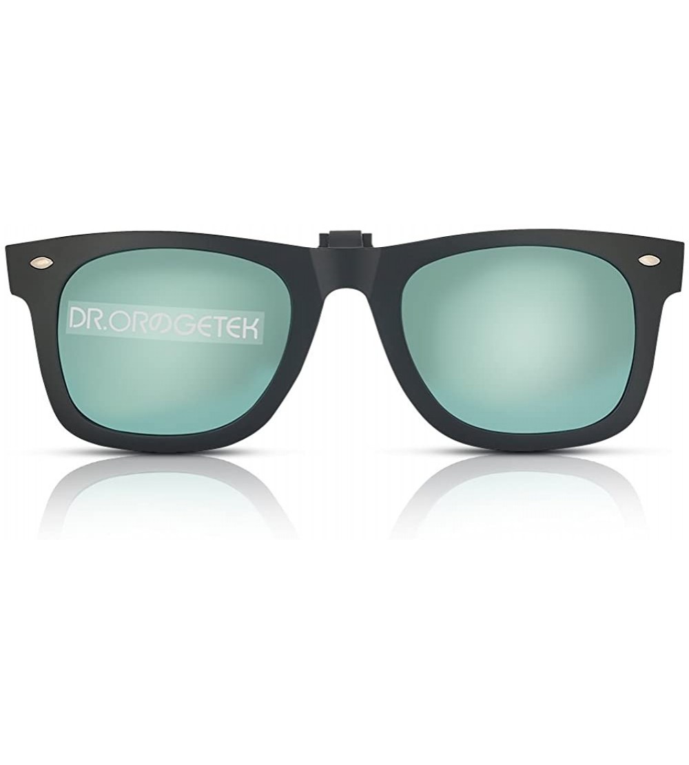 Wayfarer Clip-on Sunglasses Unisex Polarized Frameless Lens Flip Up Clip on Sunglasses Eyeglass-1-Piece clip on glasses - CV1...