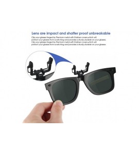 Wayfarer Clip-on Sunglasses Unisex Polarized Frameless Lens Flip Up Clip on Sunglasses Eyeglass-1-Piece clip on glasses - CV1...