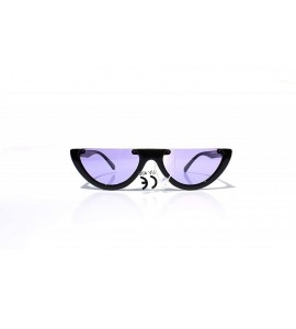 Semi-rimless SIMPLE Cut-off Half Frame Designer Style Fashion Sunglasses - Purple - CL18Z9UW74K $17.61