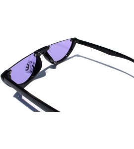 Semi-rimless SIMPLE Cut-off Half Frame Designer Style Fashion Sunglasses - Purple - CL18Z9UW74K $17.61