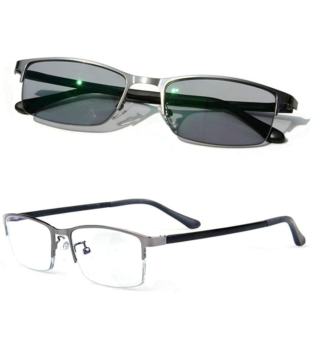 Square Transition Sunglasses Men Fashion Myopia Business Square Glasses Photochromic Nearsighted Optical Glasses - C018AGELNU...