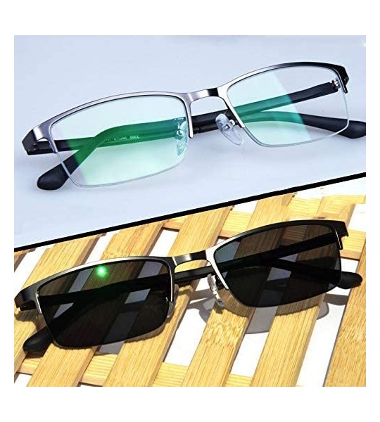 Square Transition Sunglasses Men Fashion Myopia Business Square Glasses Photochromic Nearsighted Optical Glasses - C018AGELNU...