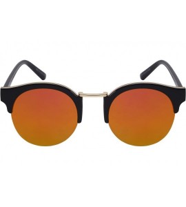 Rimless 2016 Fashion Sunglasses w/Flat Color Mirror Lens 32121A-FLREV - Black - CM12FP43MEN $20.21