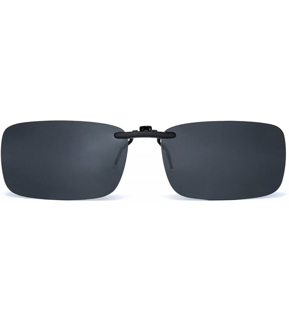 Square Rimless Rectangle Clip on Sunglasses Lightweight Polarized Eyeglasses Men Women - Polarized Grey - CJ18DIADCCO $24.38