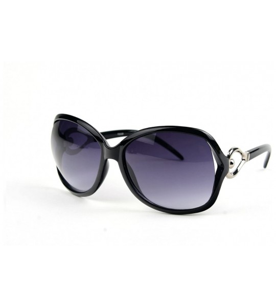 Oversized Women Oversized Trendy Fashion Sunglasses P2039 - Black-gradient Smoke Lens - CB11BS1VDPD $28.51