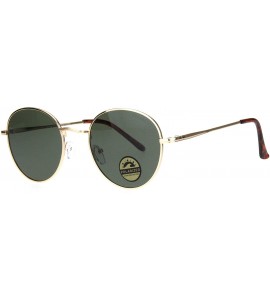 Oval Polarized Lens Mens Trendy Hipster Dad Shade Round Oval Sunglasses - Gold Green - CX18Q87KNGZ $23.36