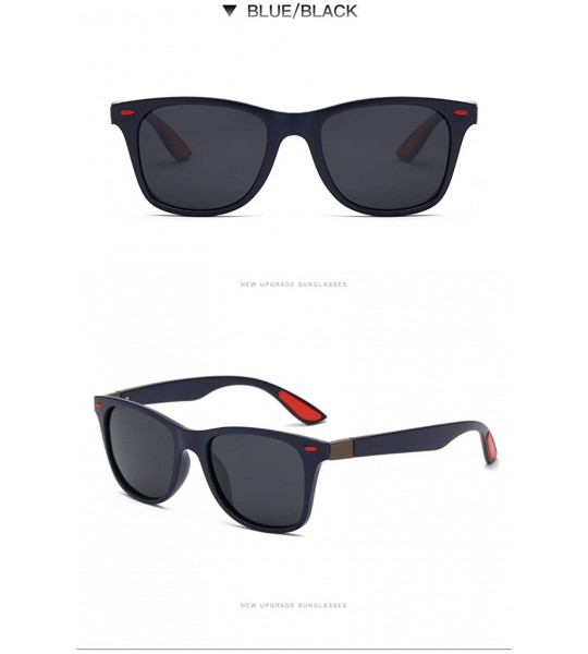 Oversized 2019 Polarized Sunglasses Men Square frame Classic Nail decoration - Blue Black - CO18UGEGM53 $18.63