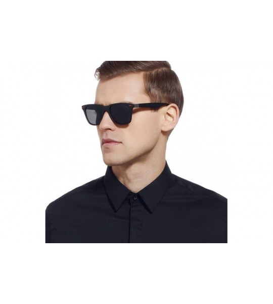 Oversized 2019 Polarized Sunglasses Men Square frame Classic Nail decoration - Blue Black - CO18UGEGM53 $18.63