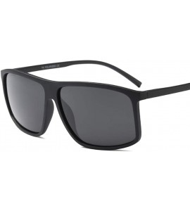 Square Rectangle Sunglasses for Male TR90 Square Men Polarized Sun Glasses Driving - Matte Black - C718HA0XMT2 $22.69