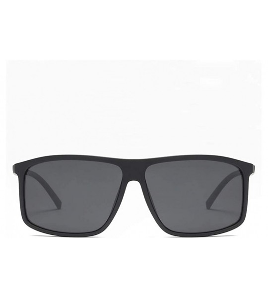 Square Rectangle Sunglasses for Male TR90 Square Men Polarized Sun Glasses Driving - Matte Black - C718HA0XMT2 $22.69