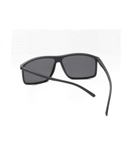 Square Rectangle Sunglasses for Male TR90 Square Men Polarized Sun Glasses Driving - Matte Black - C718HA0XMT2 $22.69