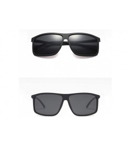 Square Rectangle Sunglasses for Male TR90 Square Men Polarized Sun Glasses Driving - Matte Black - C718HA0XMT2 $22.69