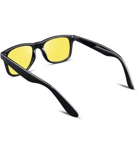 Rectangular Great Classic Polarized Sunglasses Men Women HD Lens B1858 - Yellow Night Vision - CE18Q0DXG7O $22.66