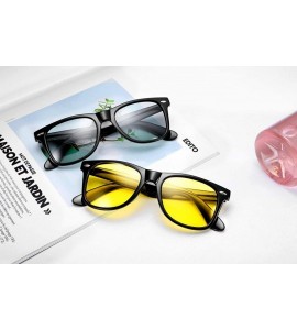 Rectangular Great Classic Polarized Sunglasses Men Women HD Lens B1858 - Yellow Night Vision - CE18Q0DXG7O $22.66