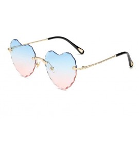 Oversized Heart-Shaped Rimless Sunglasses Women Gradient Lens Shade UV Protection - C3 - CU190OKMTA2 $18.40