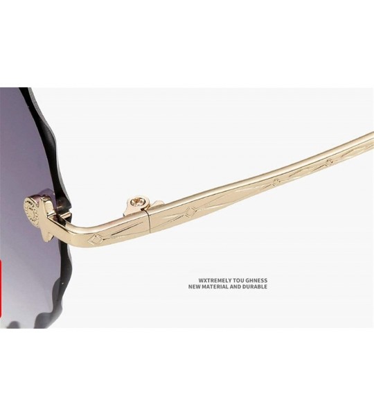 Oversized Heart-Shaped Rimless Sunglasses Women Gradient Lens Shade UV Protection - C3 - CU190OKMTA2 $18.40