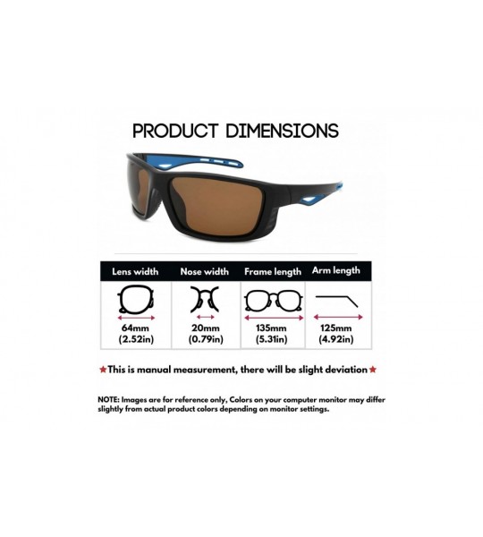 Sport Polarized Wraparound Sunglasses Cycling Fishing - 570020/P Black+blue Frame - Polarized Brown Lens - CQ18ZHTHHOI $23.99